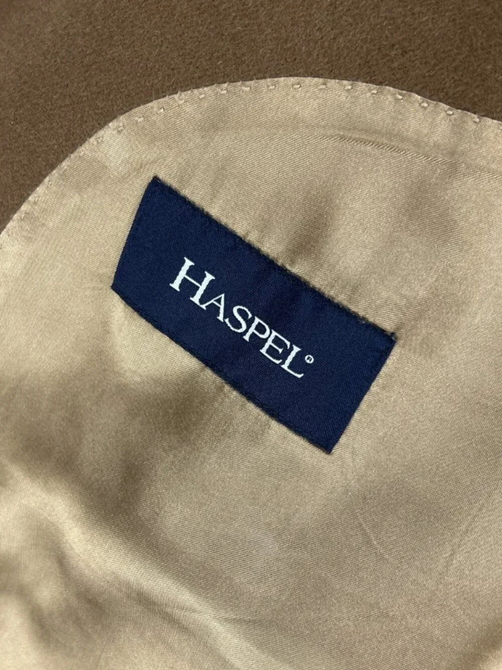 Haspel Blazer Mens 46R Brown 100 Cashmere Sport Coat Jacket-Wear On Sleeve(Flaw)